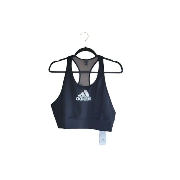 Adidas Womens Sports Bra Black XXL Racerback Active Top Plus Size 2XL New - Picture 3 of 9